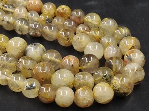 ลูกปัดทรงกลมควอตซ์รูไทล์สีทอง-ผิวเรียบ-สำหรับทำเครื่องประดับ-18นิ้ว 4-10มม. ประมาณ-หินธรรมชาติ - Product Image 2