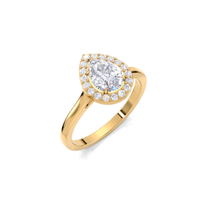 Anillo de Compromiso con Diamante Cultivado en Laboratorio de Corte Pera de 1.18CT, Oro Amarillo, Blanco y Rosa de 18K con Baño de Rodio, Anillo de Promesa Nupcial de Lujo - Product Image 2