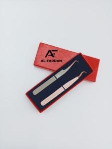 Professional Rose Gold Tip Eyelash Tweezers Coffee Nude Color Collection Japanese Stainless Steel Custom Logo Lash Tweezer - Product Image 3