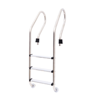 Échelle de piscine en acier inoxydable 304/316 avec mains courantes, 2 à 5 marches, échelle d'accès sécurisée pour piscine enterrée, OEM