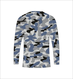 Chemise de pêche à séchage rapide camouflage gris bleu, manches longues, t-shirt athlétique par sublimation - Product Image 3