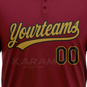 Nouveau design personnalisé, maillot de baseball à deux boutons, haute qualité, séchage rapide, respirant, 100% polyester, vente en gros, best-seller - Product Image 6