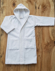 Economical Custom <b>White</b> Hotel Terry Bath Robe Cotton Spandex Soft Plaid Slippers <b>Set</b> Unisex with Logo - Product Image 5