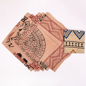 Custom Craftjaipur 55x55cm Cotton Hand Block Printed Bandana Unisex Headwrap Pocket <b>Square</b> <b>Scarf</b> Eco-Friendly Sustainable - Product Image 2