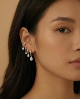 Pendientes Clásicos de Diamantes con Corte Princesa para Mujer, Joyería Fina de Oro para Boda, Disponibles al Mejor Precio Competitivo