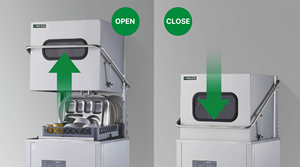 Lave-vaisselle commercial automatique électrique avec stérilisation à l'eau chaude, en acier inoxydable 304, réservoir de 42 L - Product Image 3