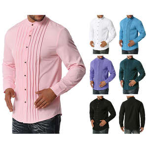 Camisa Casual Personalizada OEM 2026 para Hombre |   100% algodón transpirable |   Manga Larga Sin Cuello - Product Image 3