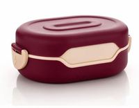 Lonchera de plástico de alta calidad con contenedor para salsa y compartimentos separados para condimentos al mejor precio por proveedor.
