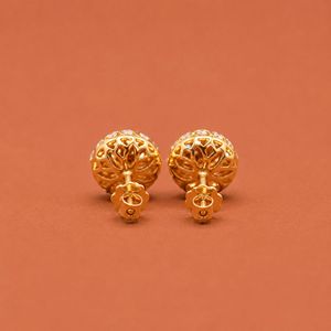 Round <b>Moissanite</b> Stud <b>Earrings</b> 925 Sterling Silver Brilliant Cut Floral Inspired <b>Earrings</b> Elegant Jewelry Gift for Women - Product Image 2