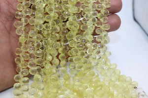 Perles de quartz jaune naturel en forme de goutte, 6-8 mm, 8 pouces, pierres précieuses naturelles pour la création de bijoux, prix de gros - Product Image 6