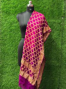 Dupatta de Jacquard Puro con Adorno de Pallu en Ambos Lados, Tradicional, Étnico, para Festivales, Bodas y Fiestas (126 meera jacaqard dupatta) - Product Image 1