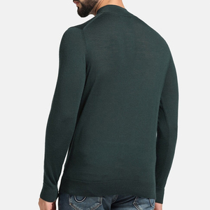 Suéter de Punto para Hombre, Cuello Alto Simulado, Color Verde Oscuro, Manga Larga, Color Sólido, para Otoño - Product Image 6