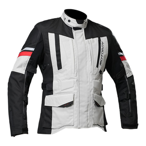 MOTOBAY เสื้อแจ็คเก็ตมอเตอร์ไซค์ผู้ชาย แขนยาว กันลม บล็อกสี ดำ ขาว แดง ชุดกีฬาสำหรับแข่งรถ ทุกฤดูกาล - Product Image 1