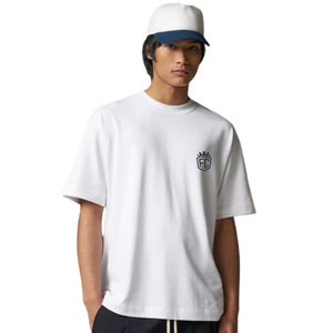 เสื้อยืดแขนสั้นผู้ชายไซส์ใหญ่ สีขาว โลโก้เล็กๆที่อก ผ้าฝ้าย คอกลม สไตล์ลำลอง สตรีทแวร์ ขายส่ง รับผลิตแบบ OEM - Product Image 5