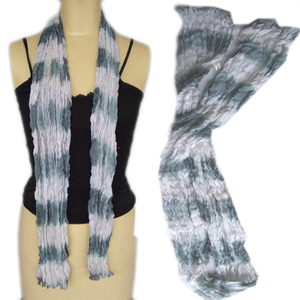 Long Tie-<b>Dye</b> Striped Silk Scarf Women's Fashion Accessory All Seasons Simple Style 100% Silk <b>Material</b> - Product Image 3