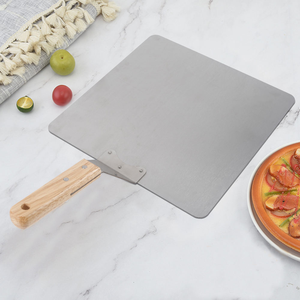 Pelle à pizza en acier inoxydable avec manche en bois, grande pelle à pizza pour la cuisson au four et l'utilisation en cuisine - Product Image 3