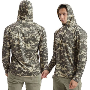 Wholesale Men's Camouflage Long Sleeve Fishing Shirt UPF 50 Quick Dry Pullover Hoodie Outdoor Wear - Product Image 5