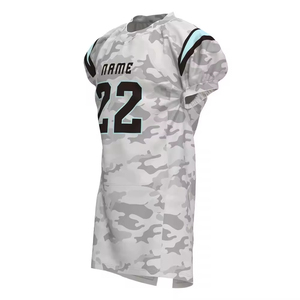 Custom Sublimated American Football Jersey Set <b>Men</b> Adult Short Sleeve Camouflage Print Moisture Wicking Fitted With Number - Product Image 2