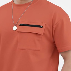 Ensemble t-shirt et short décontracté pour homme, col rond, couleur unie, respirant, satiné, 100% polyester, imprimé numérique, vêtements d'été - Product Image 5