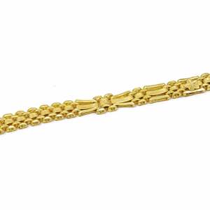 Bracelet à maillons carrés micro-plaqué or 14K/18K/24K pour hommes avec fermoir en S, bijoux de mode, bracelets en laiton. - Product Image 2