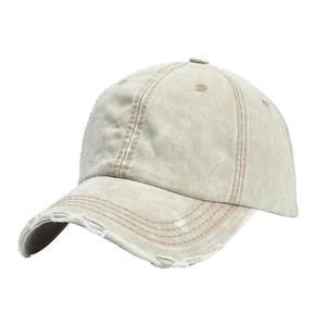 Gorra de béisbol unisex vintage de algodón liso con efecto desgastado y lavado ácido, visera curva, estilo urbano, suministro de fábrica - Product Image 5