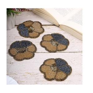 Sous-verre artisanal de qualité supérieure, style bohème, brodé et perlé, 5 mm, très résistant, vente en gros - Product Image 6