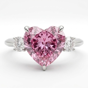 Heart & Round Lab Grown <b>Diamond</b> <b>Ring</b> in PT950 Platinum | IGI Certified 2.40 CT Women's Fine Jewelry - Product Image 1