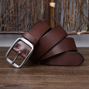 CLASSICAL TRENDS New Black Brown Cow Hide Genuine Leather Belt for Men Pin Buckle Handmade Durable Waterproof 3.5cm Casual - Product Image 5