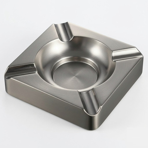 Cendrier rond en métal, acier inoxydable brossé, bac profond, coupe-vent, pour cendres de cigarette, idéal pour l'extérieur, le jardin, le restaurant - Product Image 4