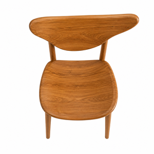 High Quality Stable Scandinavian Asymmetrical <b>Wing</b> Solid Teak Wood Dining <b>Chair</b> - Product Image 3
