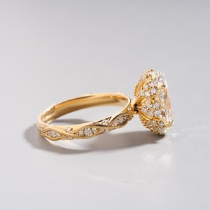 Anillo Art Deco con Diamante Ovalado de 3.01CT Cultivado en Laboratorio, Estilo Vintage, para Mujer, Oro Sólido de 14K, Regalo de Boda para Novia - Product Image 2