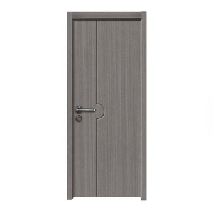 Porte en MDF à grain de bois, résistante à l'humidité, insonorisée, postmoderne, sur mesure, cadre de porte intérieur moderne, isolation thermique, usage commercial - Product Image 3