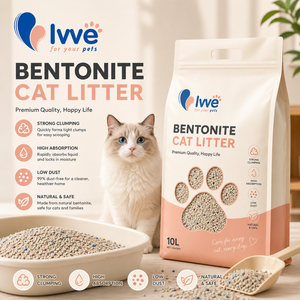 Litière pour chat en granulés ronds de bentonite premium, anti-poussière, anti-adhérente, disponible en gros pour les animaleries et l'importation. - Product Image 1