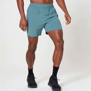 Shorts de sport pour hommes 100 % coton de haute qualité avec logo personnalisé, shorts décontractés noirs unis, vente en gros - Product Image 5