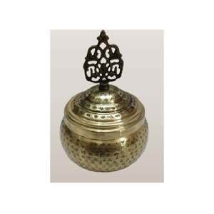 Pot de rangement artisanal en laiton avec couvercle en forme d'éléphant, récipient décoratif en métal pour la maison et les cadeaux - Product Image 5