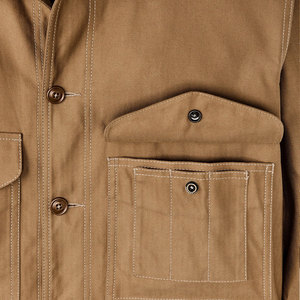 Camisa Chaqueta de Lona Marrón para Hombre con Cierre de Botones y Bolsillos en el Pecho, Estilo Workwear, Corte Regular, para Otoño - Product Image 6