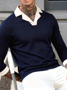 เสื้อเชิ้ตแขนยาวผู้ชายสไตล์ลำลองธุรกิจ  โลโก้สั่งทำ ผ้าฝ้าย 100% ระบายอากาศได้ดี ผ้าถักยืดหยุ่น น้ำหนัก 220 กรัม สีพื้น เรียบหรู - Product Image 4