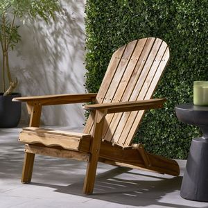 Sedia Adirondack Pieghevole per Uso Esterno in Giardino, Arredo Lounge in Legno per Braciere, Design Pieghevole per Relax nel Patio - Product Image 5