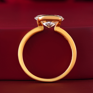 2.00 CT Oval Cut Lab Grown VVS1 VVS2 Diamond Bezel Solitaire Engagement Ring 14K White Gold Minimalist Style - Product Image 3