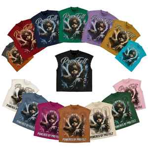 Cotton Polyester High Quality Sleeveless Tank Top Vintage Fashionable Style Custom Print Streetwear Hip Hop Casual Summer Shirt - Product Image 1