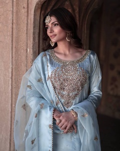 NEW READY WEAR 3 PIECE SALWAR KAMEEZ FANCY <b>KURTI</b> PLAZZO DUPATTA EMBROIDERY SEQUENCE WORK MODERN PARTY WEDDING ALL SEASONS FATEMA - Product Image 3