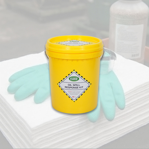 Kit para Derrames de Aceite de 20L con Cubeta – Kit de Respuesta a Derrames de Aceite Duradero para Uso en Talleres, Marino e Industrial, Suministro a Granel - Product Image 3