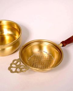 Colador de Té de Malla Fina de Cobre con Asa, Filtro Reutilizable para Té de Hojas Sueltas, para Tetera, Taza, Hogar, Cocina, Hotel, Restaurante - Product Image 5