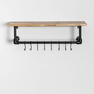 Vandana Flux Sereno Perchero de pared con estante en madera de mango y acero Jensin - Product Image 2