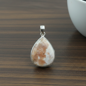 Natural Scolecite Teardrop Pendant <b>Necklace</b> 18K Yellow Gold Rose Gold Plated 925 Silver Crystal Healing <b>Boho</b> Jewelry Gift Women - Product Image 3