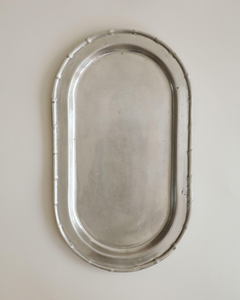 Wholesale Aluminium Oval <b>Metal</b> Tray With <b>Border</b> Antique Farmhouse Decor <b>Metal</b> Platter For Home Hotel & Restaurant Serving Dish - Product Image 1