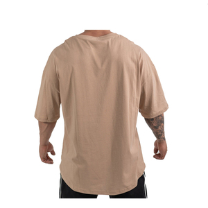 <b>Men's</b> Oversized O-Neck Short Sleeve <b>T</b>-<b>Shirt</b> Solid Color Contrast Trim Casual Jersey Fit 100% Cotton - Product Image 6