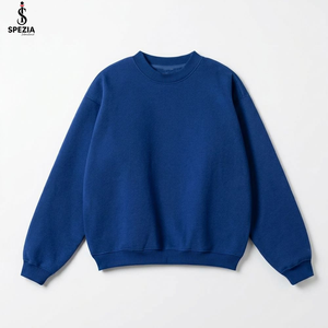 SPEZIA Sudadera negra con cuello redondo para hombre, informal, lisa, de manga larga, holgada - Product Image 5