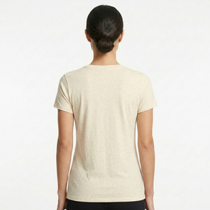 T-shirt en coton 100% pour femmes, col en V, manches courtes, tricoté, doux, respirant, écologique, respectueux de la peau, décontracté, de haute qualité, pour l'été - Product Image 4