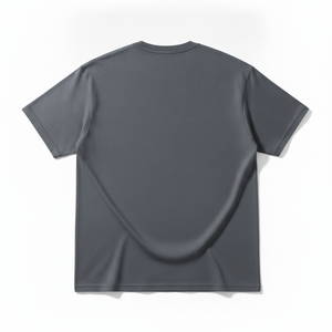 <b>Men's</b> O-Neck Soft Cotton Jersey Oversize T-Shirt Heavyweight Boxy Fit <b>Cropped</b> <b>Top</b> Solid Front Quick Dry 260g Casual Streetwear - Product Image 3